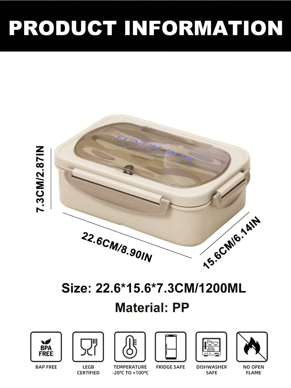 Bento Lunch Box with Utensils – 4 Compartments and Leak-Proof Features