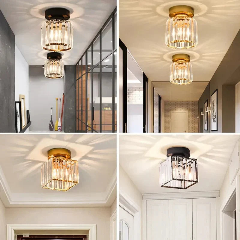 Glamorous Flush Mount Glass Lamp - Contemporary Crystal Ceiling Light