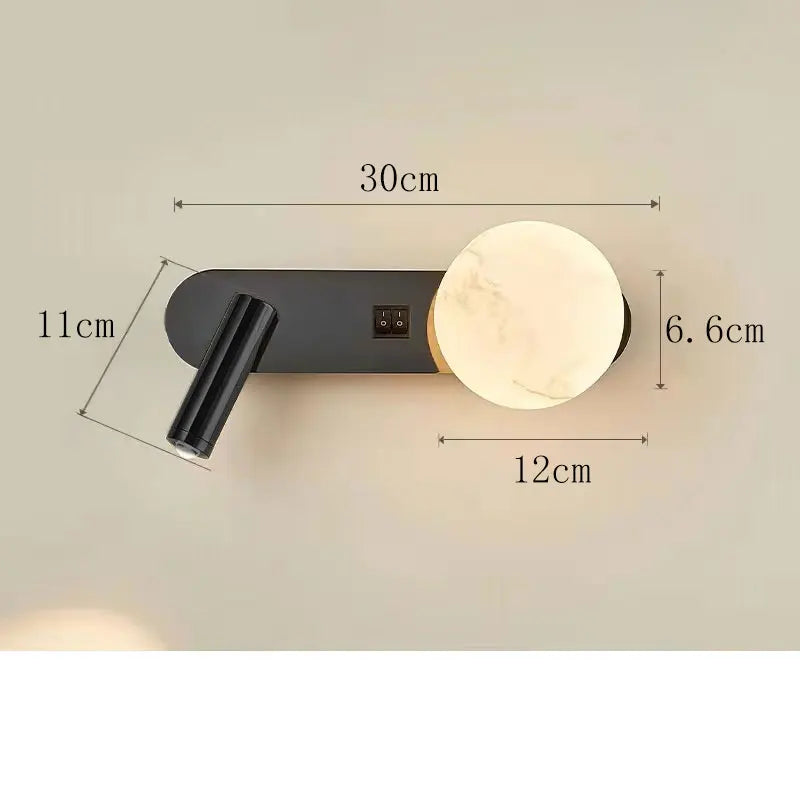 Modern Nordic Bedside Dual Wall Light - LunarBeam Style
