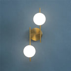 Modern Dual Globe Wall Light in Gold Finish