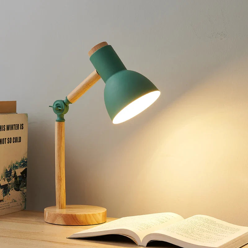 Adjustable Modern Table Light – Nordic Style Wooden Desk Lamp