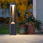 Rectangular Black Garden Path Lamp - Outdoor LED Bollard Light