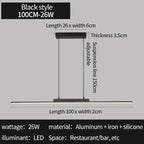Minimalist LED Chandelier for Kitchen and Living Areas – Modern Linear Pendant Light