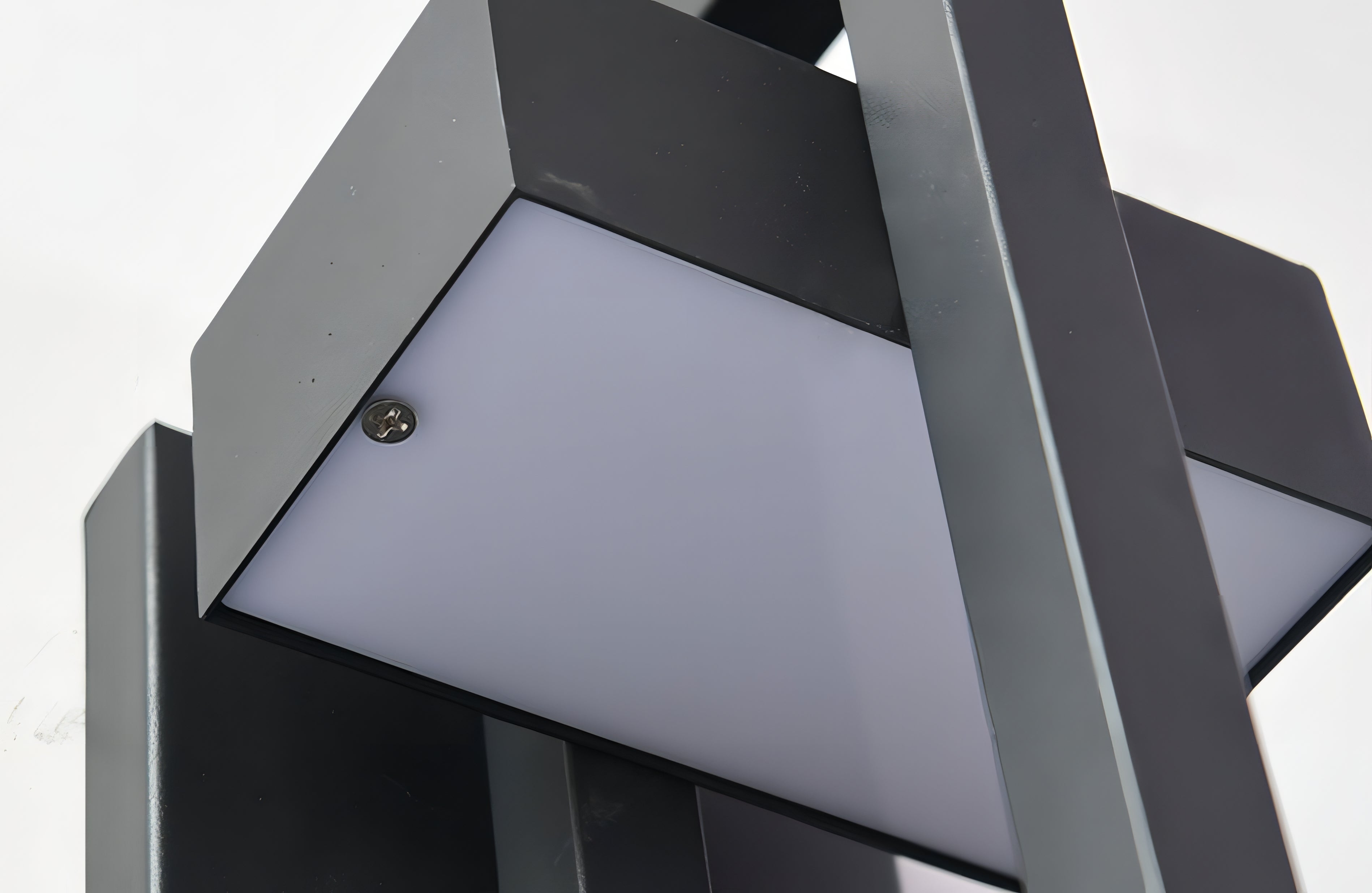 Architectural Outdoor Wall Light in Black Steel Finish