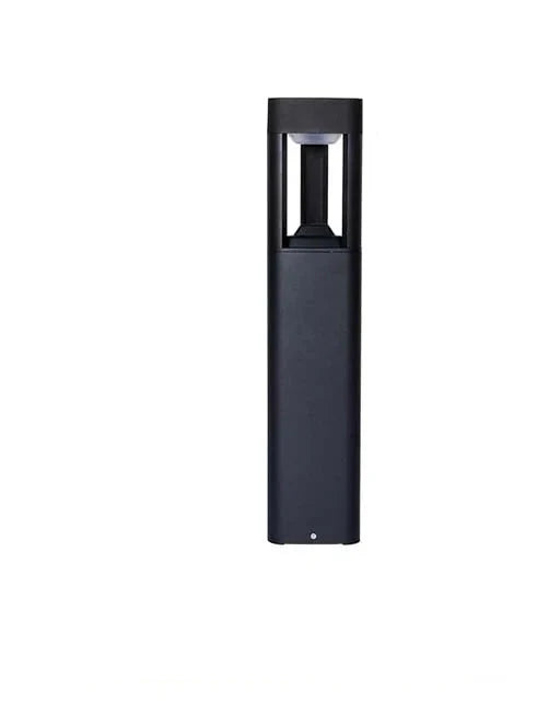 Rectangular Black Garden Path Lamp - Outdoor LED Bollard Light