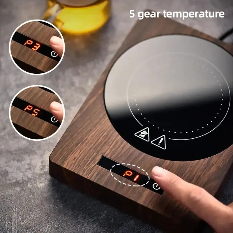 Elegant Beverage Warmer – 5-Setting Temperature Control for Office & Home