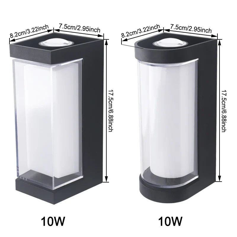 Outdoor Waterproof Wall Sconce with LED Light - Up & Down Design