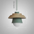 Colorful Macaron Design Pendant Light in Nordic Wood Style