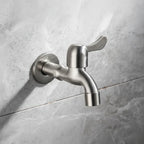 Outdoor Stainless Steel Tap – Dual Outlet Wall Faucet