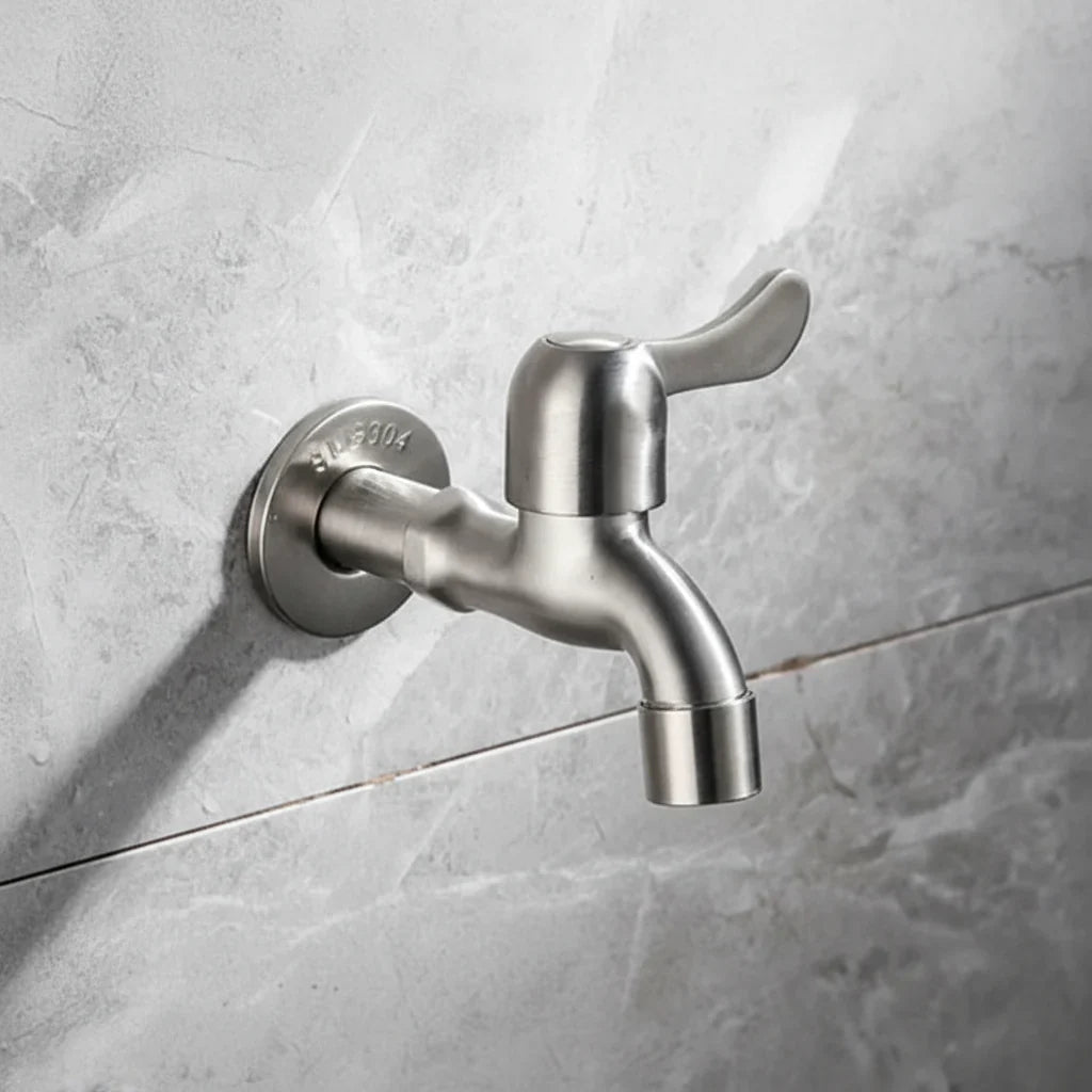 Outdoor Stainless Steel Tap – Dual Outlet Wall Faucet