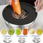 Ultimate Stainless Steel Mixing Bowl Set with Secure Lids & Grater Tools