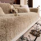 Luxurious Sofa Cover in Faux Lambswool Fabric