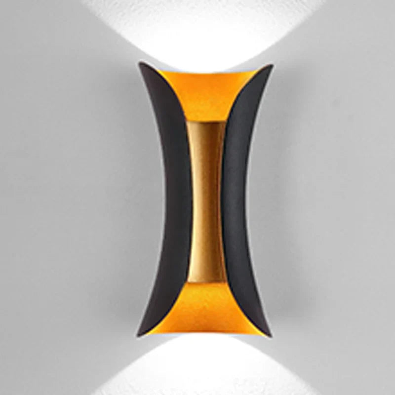 Waterproof LED Wall Lamp – Black and Gold Up & Down Light