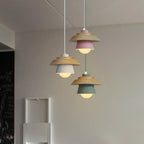 Colorful Macaron Design Pendant Light in Nordic Wood Style