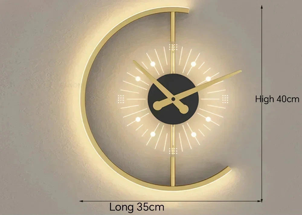 Post-Modern LED Sconce with Clock - Lunaris Wall Lamp