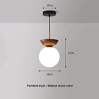Ceiling and Pendant Light with Glass Ball Design and Wooden Finish