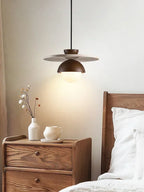 LED Chandelier with Walnut and Stone – Denmark Pendant Lighting