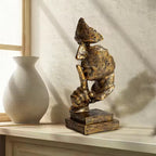 Elysian Abstract Face Art Piece, Elegant Bronze Decor Accent
