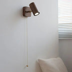 Retro LED Spotlight Wall Lamp in Walnut Finish