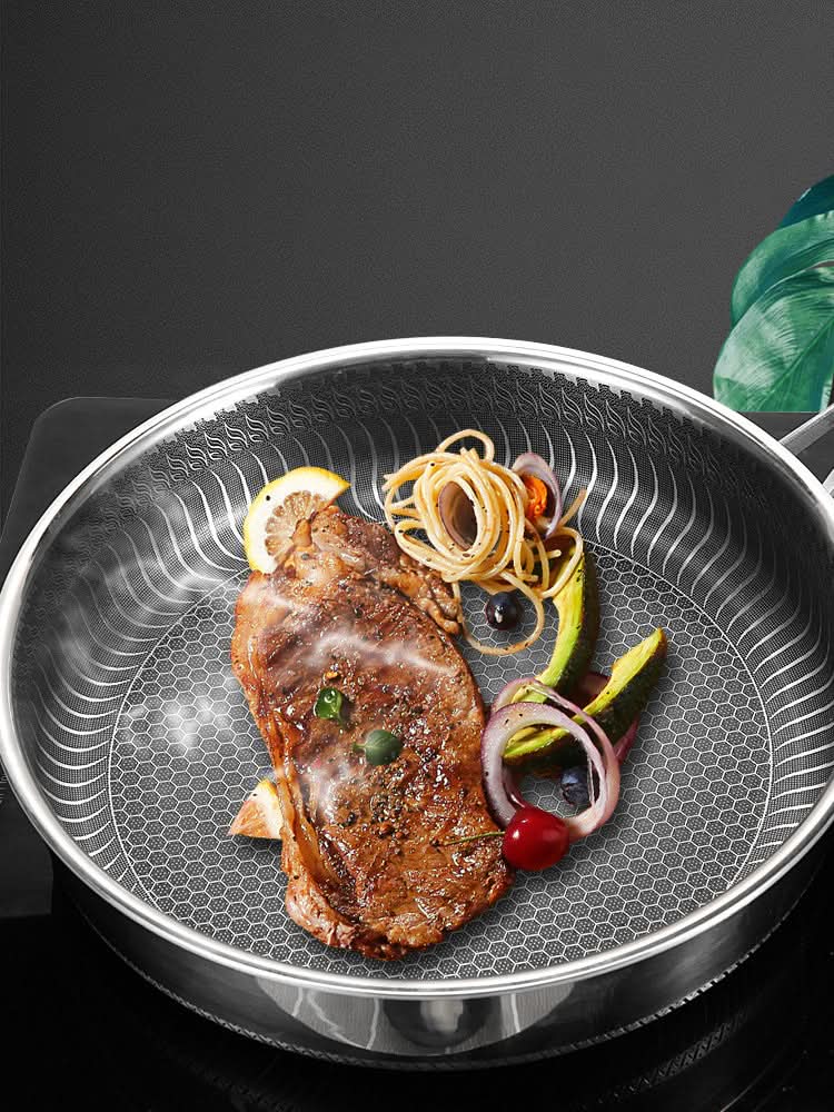Energy-Saving Frying Pan in Stainless Steel