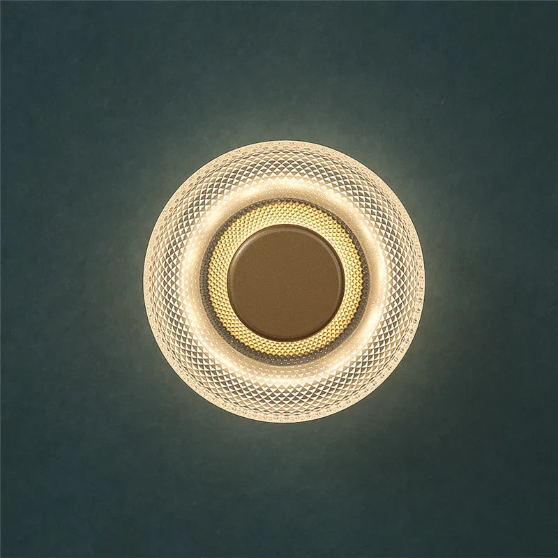 Textured LED Disc Light – Contemporary Colored Glass Wall Fixture