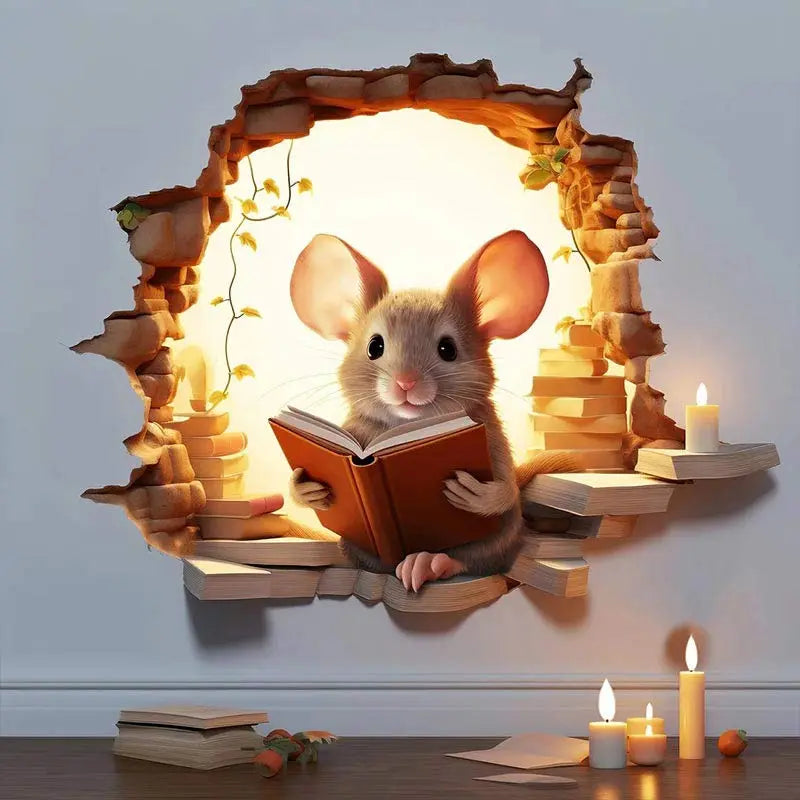 Whimsical Mouse Wall Art Decal