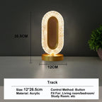 3D Crystal LED Night Light - Rechargeable Touch Dimmer Lamp