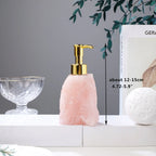 Elegant Stone Soap Dispenser with Luxurious Gold Pump
