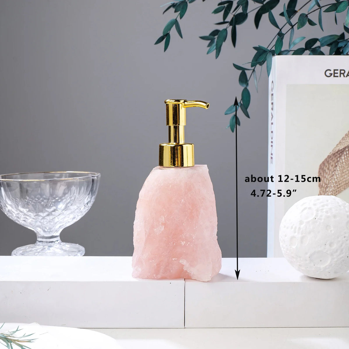 Elegant Stone Soap Dispenser with Luxurious Gold Pump