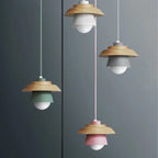 Colorful Macaron Design Pendant Light in Nordic Wood Style