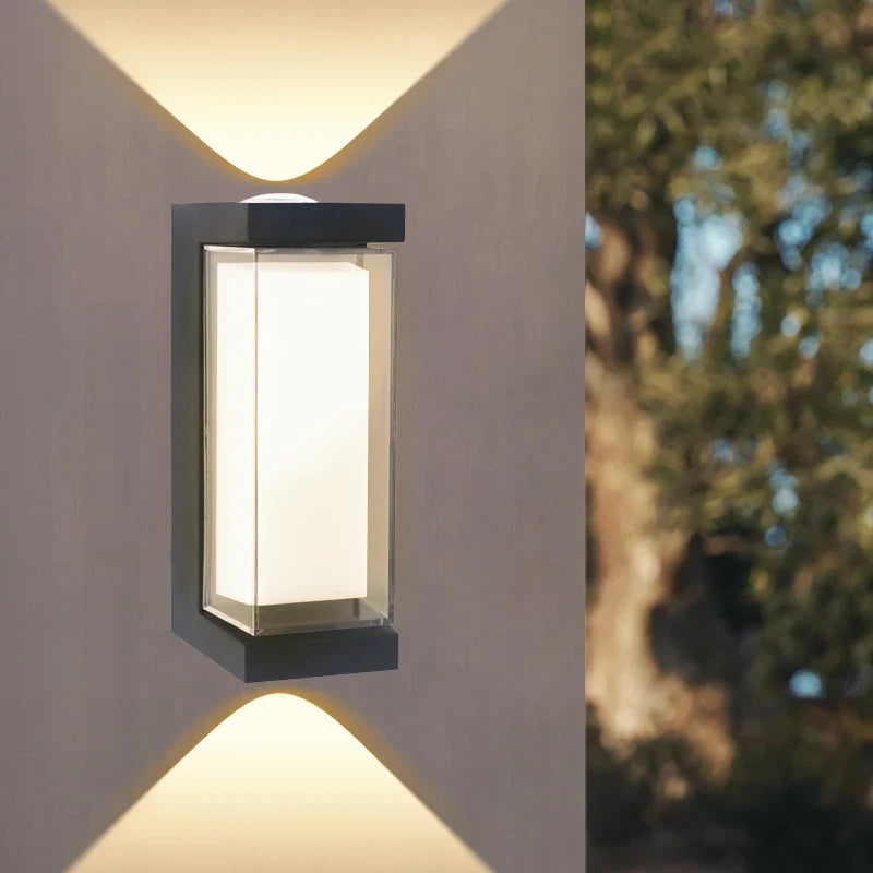 Outdoor Waterproof Wall Sconce with LED Light - Up & Down Design
