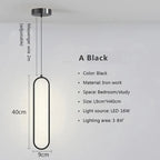 Gold and Black LED Hanging Lamp - Minimalist Pendant Light for Home