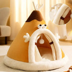 Cozy Haven Tent Cat Bed with Plush Padding and Memory Foam Support