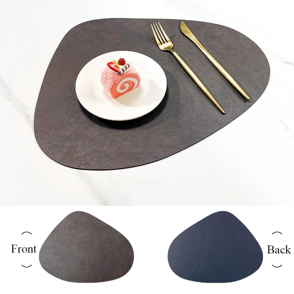 Double-Sided Faux Leather Table Mats – Non-Slip and Heat Resistant