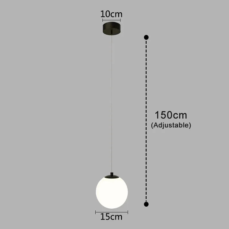 Nordic Style Pendant Light with Glass Globe – Modern Design