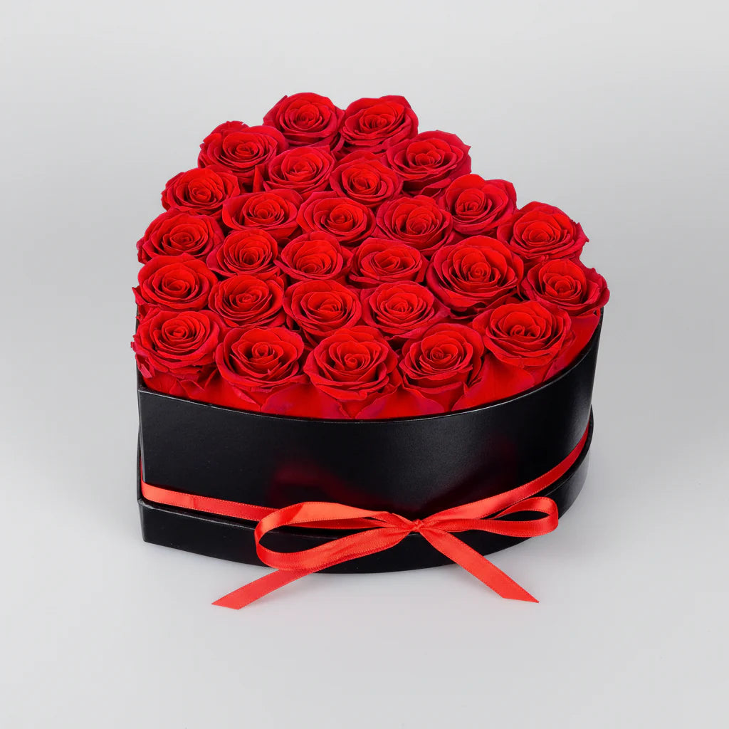 Heart-Shaped Gift Box with Artificial Roses for Mother's Day Decor