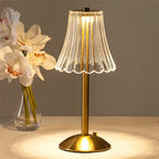 Touch-Sensitive Crystal Table Lamp with Gold Accent Finish