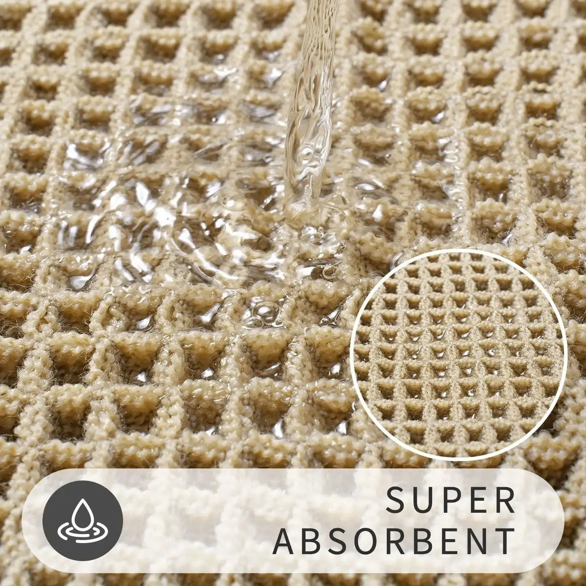 ComfortMax Quick-Dry Non-Slip Bath Rug, Soft Waffle Design