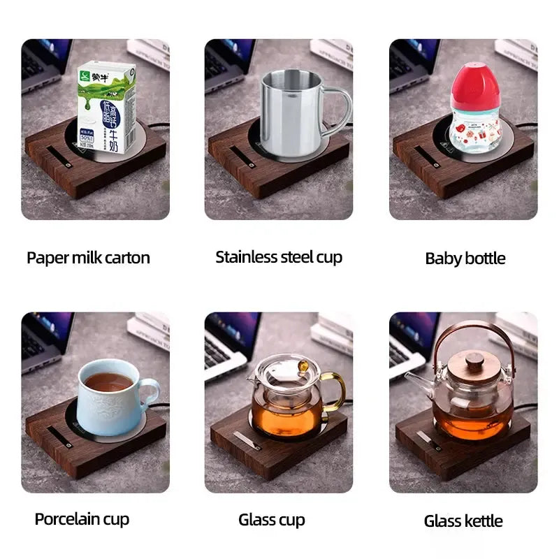 Elegant Beverage Warmer – 5-Setting Temperature Control for Office & Home