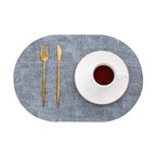 Heat Resistant Non-Slip Oval Placemats in Faux Leather