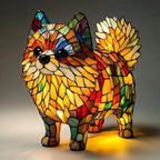 Charming Canine Stained Glass Table Lamp