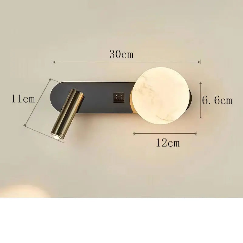 Modern Nordic Bedside Dual Wall Light - LunarBeam Style