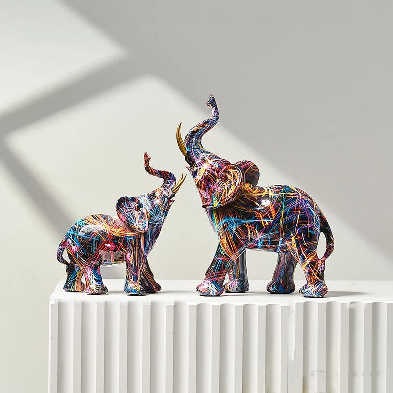 Urban Vibe Colorful Elephant Art Piece