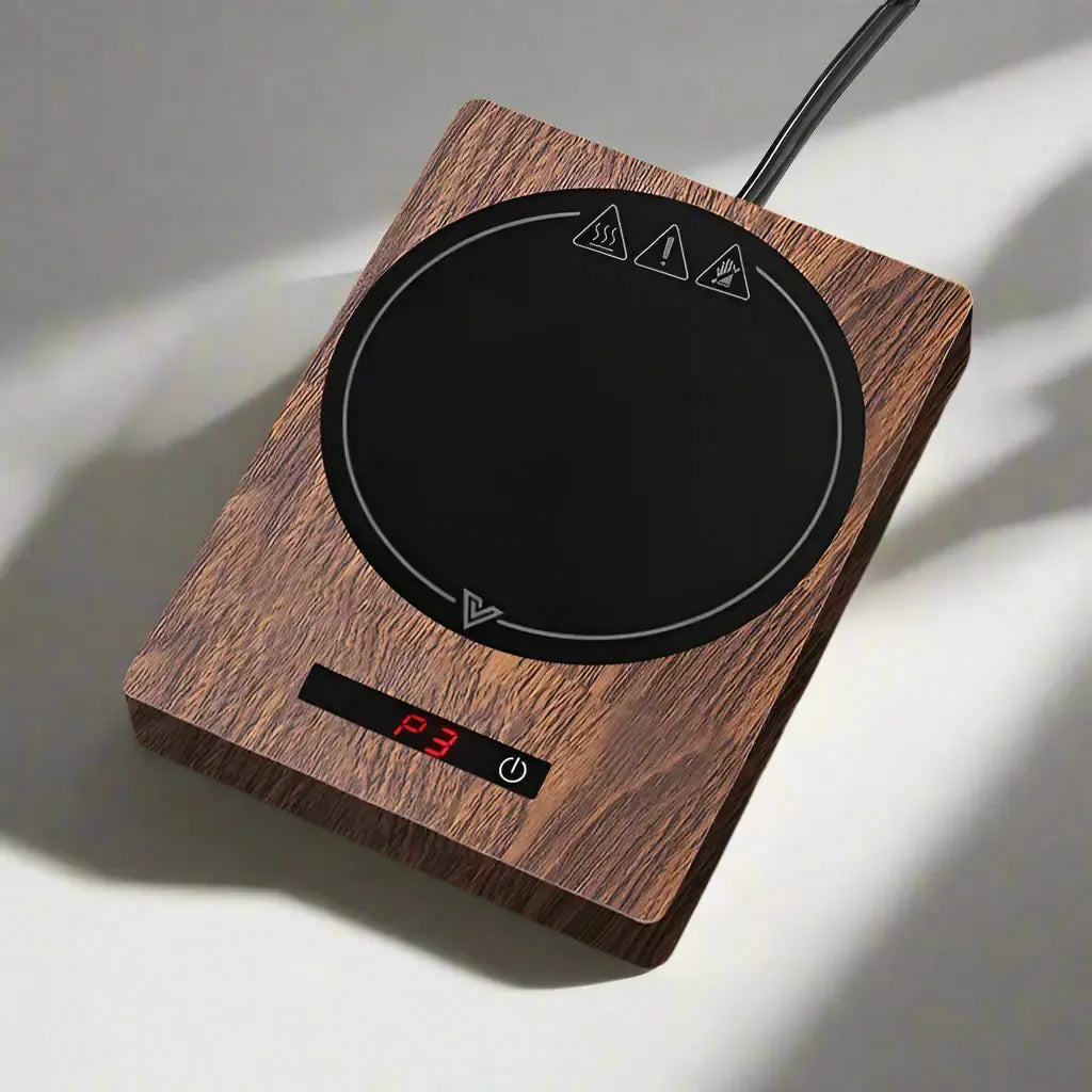 Elegant Beverage Warmer – 5-Setting Temperature Control for Office & Home