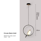 Northern Style LED Pendant Light with Bird Motif
