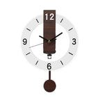 Contemporary Wall Clock with Pendulum | Acrylic and Wood Minimalist Style
