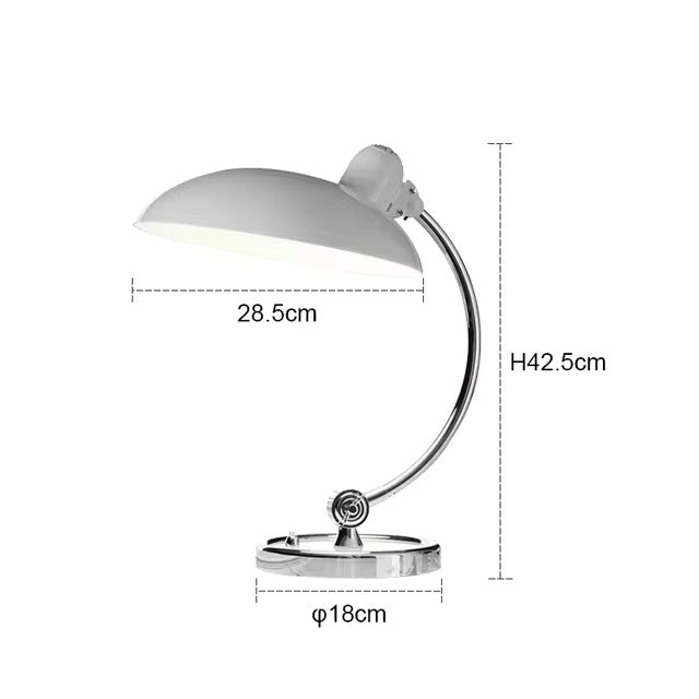 Curved Metal Table Lamp with Bauhaus Inspiration in Scandinavian Style