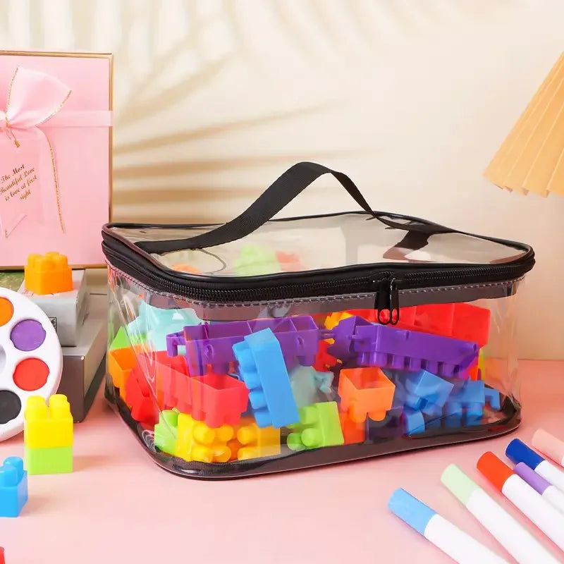 Mesh Toy Storage Bag - Large Capacity Organizer for Puzzles, Toys & Blocks