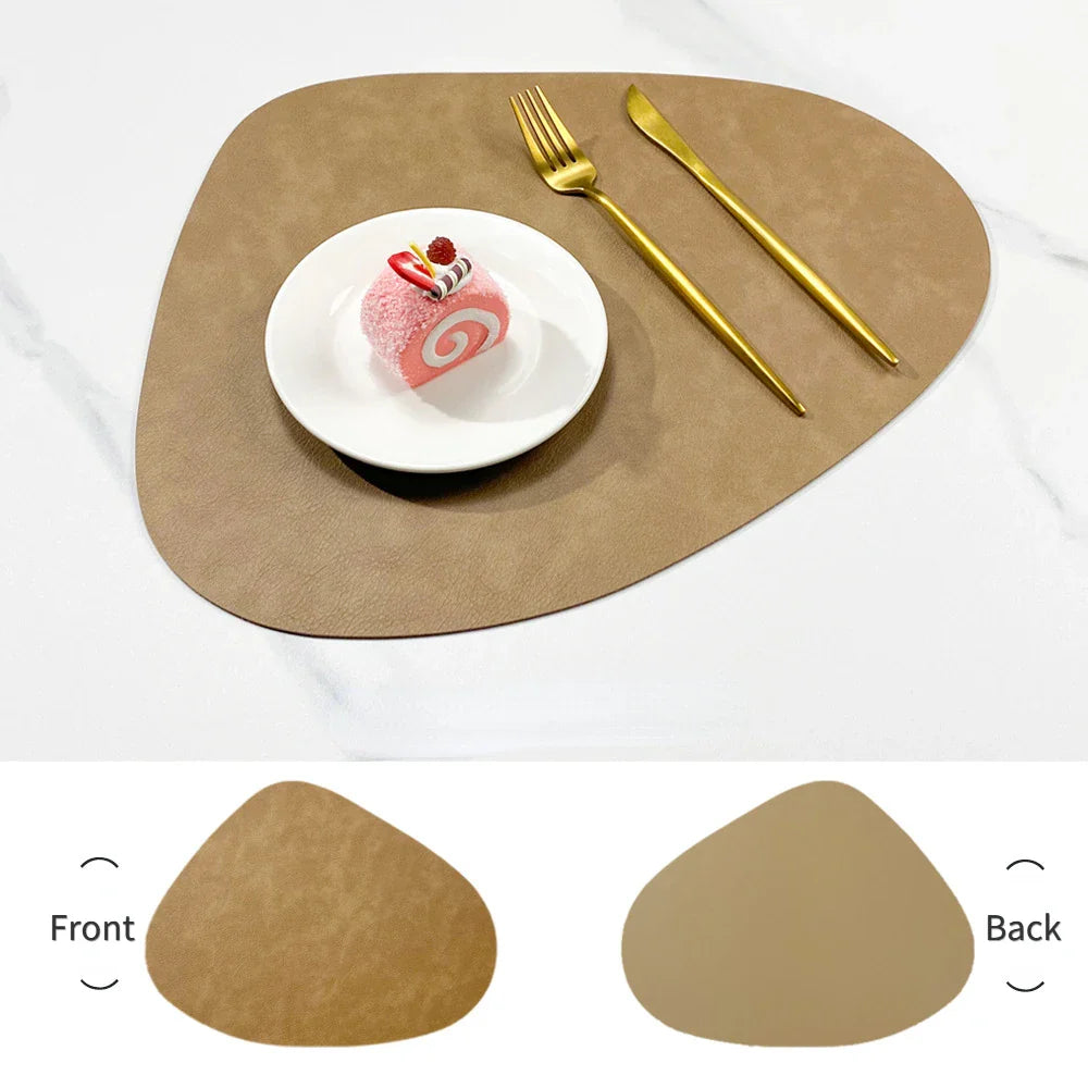 Double-Sided Faux Leather Table Mats – Non-Slip and Heat Resistant