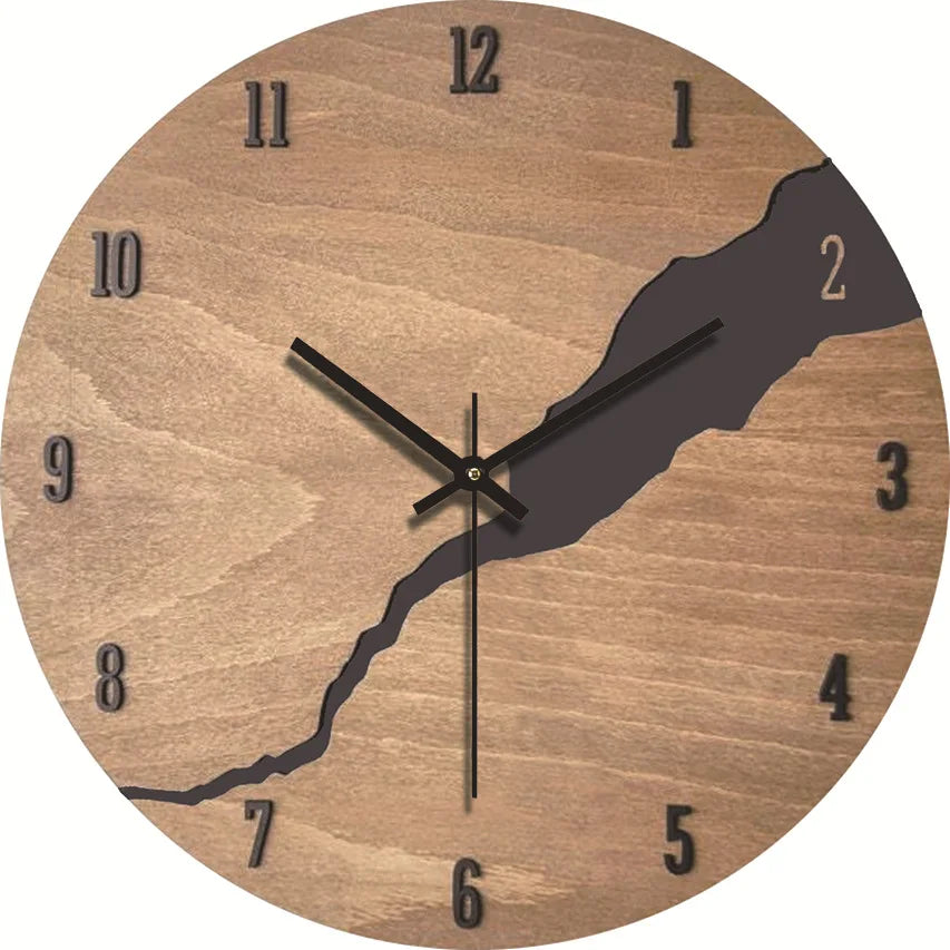 TimberWave Artistic Wall Clock - Elegant Timepiece for Any Space